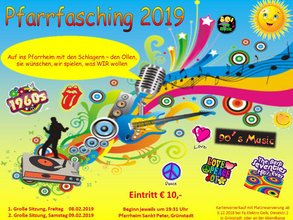 Plakat Pfarrfasching 2019